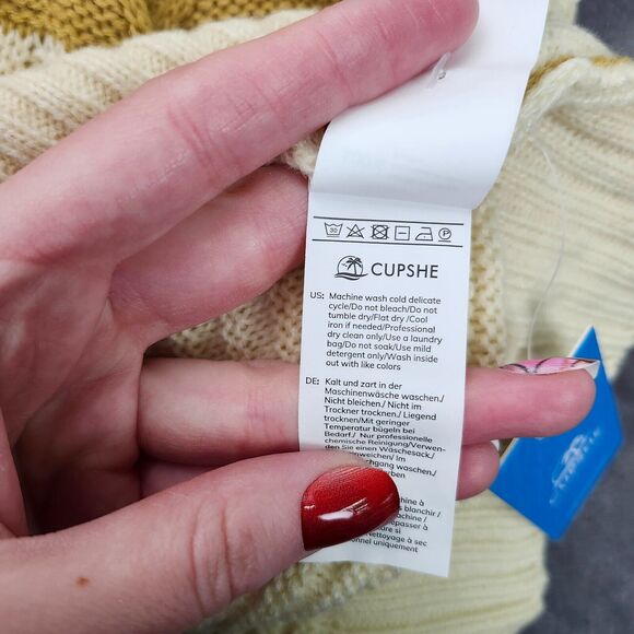 CUPSHE Womens Colorblock Round Neck Long Sleeve Sweater Large - Picture 6 of 8